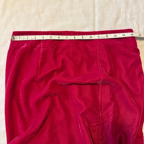 Rachel Zoe Medium Fuchsia Pink Velvet Midi Skirt ~ Festive Valentine’s Party - Picture 4 of 6